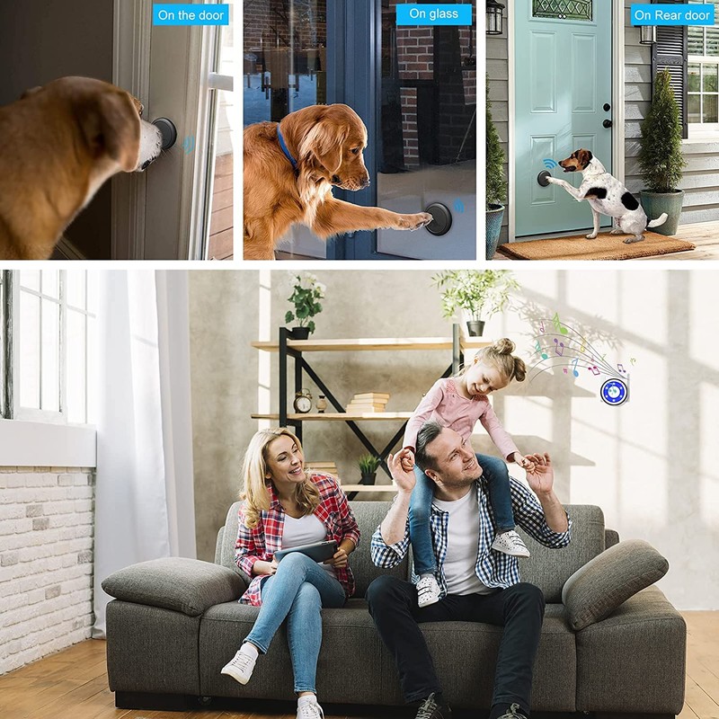 MYPIN Wireless Dog Doorbell, IP65 Waterproof Door Bell, Pet Door