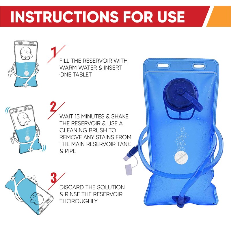 CleanHike Hydration Backpack Cleaning Tablets - (36 Tablets) Great for