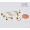 SMA 1:12 Dollhouse Miniature Towel Rack Set, Brass 4PC HH