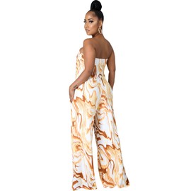 LightlyKiss Women's 2025 Casual Sexy Off Shoulder Jumpsuit Fashion Wide Leg Romper Belt pocket