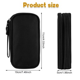 AWAVM Cable Bag Organiser, Universal Cable Organiser Bag, Hard Drive Cable Bag, Electronic Accessories Organiser, Double Cable Bag, Small for Electronic Accessories, black, Fashion