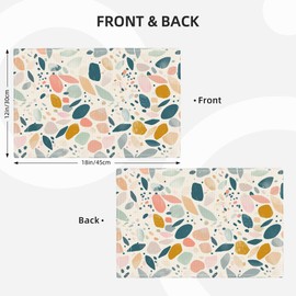 Funny Placemats Set of 4, Abstract Place Mats Table Mats for Kitchen Dining Table Kitchen Decor Linen 12x18 Inch