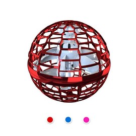 Flynova Pro Flying Ball Spinner Toy  Hand Controlled Drone Helicopter 360 Rotating Mini UFO With Light Kids Gifts - colour: Red