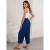 EVALSS Womens Baggy Wide Leg Pants Casual Drawstring Elastic Waisted