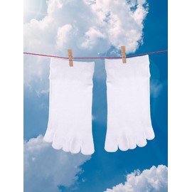 Bencailor 4 Pair Women Five Toe Socks Cotton Toe Socks Athletic Running Long Split Toe Women's Cotton Crew Ankle Socks (Assorted Color, One Size)