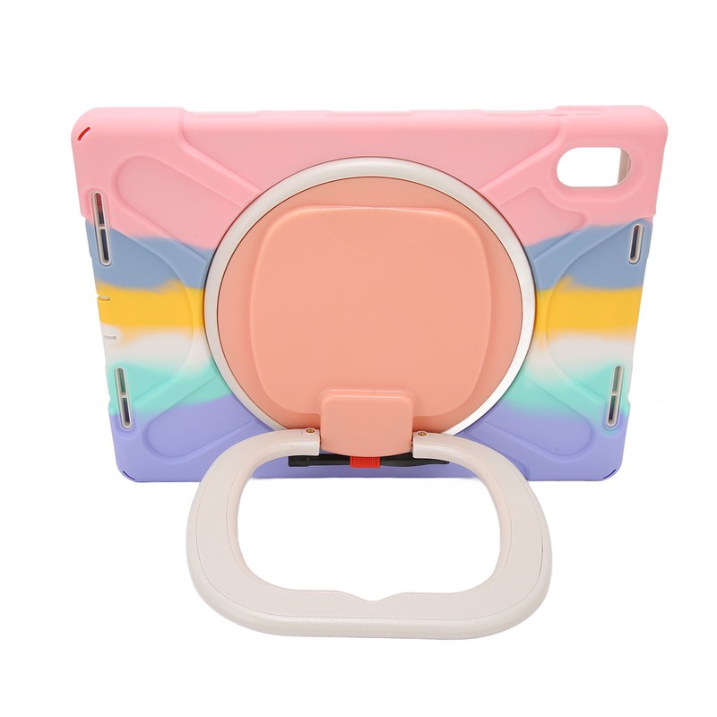 Tablet Case Silicone Hard PC Precise Cutouts Adjustable Strap 360