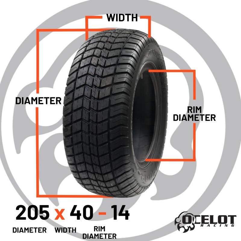 205/40-14 Ocelot Course Pro II Golf Cart Tire