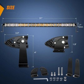 Nilight 31 Inch Amber Single Row Led Light Bar Super Slim 150W Combo Light Bars