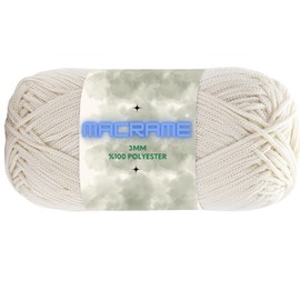 Art of Yarn Polyester Macrame Cord 2mm x 142 Yards (426 feet) Crochet Macrame Rope Bag Crafts for Wall Nylon Polypropylene Hangings Hilo String Twine Rug Thread Gift for Knitter 1 Skein Cream 9137