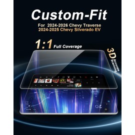 2026 Chevy Traverse Screen Protector - 4 Pcs Nano Film 17.7-Inch Navigation+11-Inch Dashboard Screen Protector For 2024-2026 Traverse(LS/LT/Z71/RS/High Country) & 2024-2026 Silverado EV Accessories