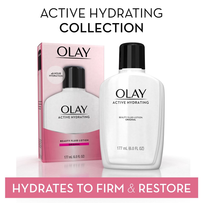 Olay Active Hydrating Beauty Fluid, Original, 4 Fl Oz (Pack