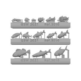 Greenstuff World GSWD-3010 Diorama Accessory Fish Set Miniature Accessories