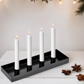 Marrakesch Adventskranz länglich Kerzenhalter Barrie aus Metall 30cm lang - Weihnachtsdeko Kerzenleiste Modern