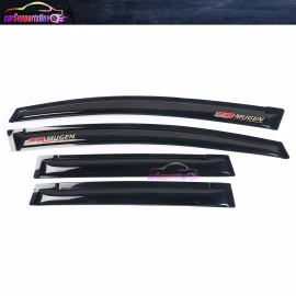 Unbranded For 09-14 Honda Fit JAZZ GE8 4DR Window Visor Smoke Guard Shade 4PCS w/ 3D Mugen