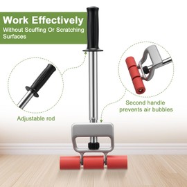 Floor and Wall Roller for Vinyl Flooring,Heavy Duty Adjustable Rollers with Extendable 16" to 27.5" Handle Rubber Nylon Wheels for Linoleum, Carpet, LVP, Veneer and Wall Covering