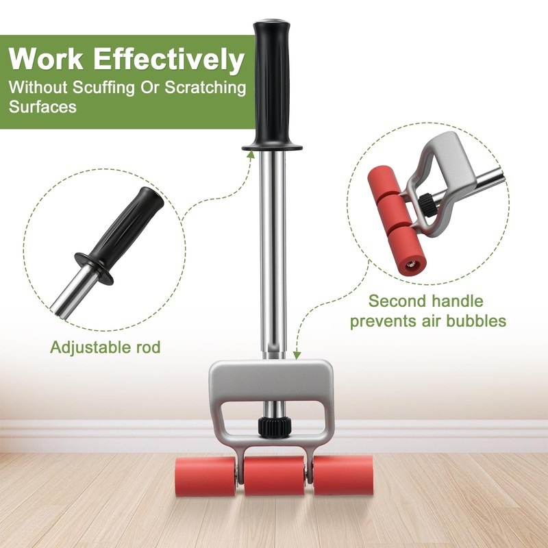 Floor and Wall Roller for Vinyl Flooring,Heavy Duty Adjustable Rollers