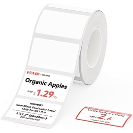 NIIMBOT Labels, Red Black Font Label for B21Pro Label Printer, 50 x 30 mm, 230 Labels/Roll