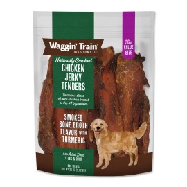 Waggin' Train Waggin Train Chicken Jerky Dog Treats 36 oz w/ Bone Broth & Turmeric High Protei