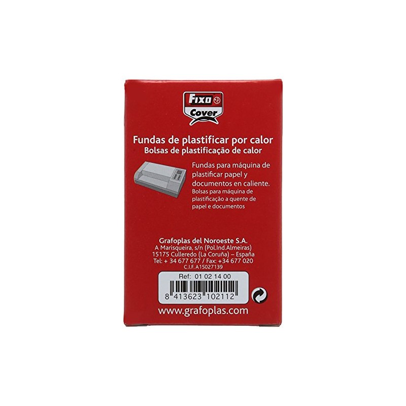 Fixo 1021400 Box of 100 Laminating Pouch, Brightness, 54 x 86 mm