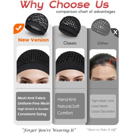 Paquete de 2 redecillas para el cabello para dormir, color negro, elásticas, sin marcas y seguras para alisar el cabello, redecillas cómodas y transpirables.