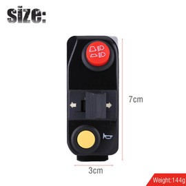 12V 22mm Motorcycle Control Switch Left Handlebar Switch Plated Switch Turn Signal Horn Headlight Switch Waterproof Switch Universal (Black)