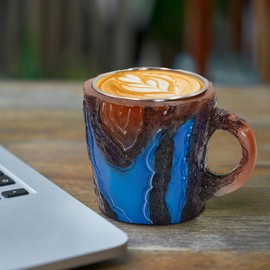 Unbranded Resin Like Mineral Crystal Coffee Mugs With Handle 200ml/6.67oz For Home Office.