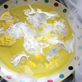 Enchanted Dance Butterfly Holographic Transparent Stickers - Pack of 50 PET Laser Stickers (Ocean Whale)