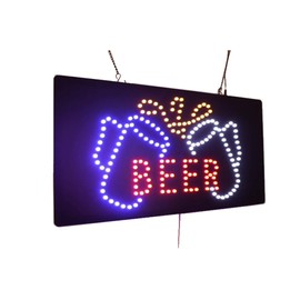 Beer Sign, TOPKING Signage, LED Neon Open, Store, Window, Shop, Business, Display, Grand Opening Gift, Bar