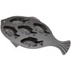 Old Mountain 10145 Fish Impression Cornbread Pan, Cast Iron, Black,