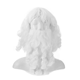 OATIPHO Santa Claus Father Christmas Wig Beard, Christmas White Beard and Wig Set - Santa Claus Hair Wigs Beard Christmas Costume Accessory for Fancy Dress Costume