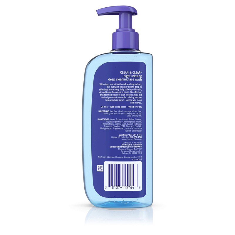 Clean & Clear Night Relaxing Oil-Free Deep Cleaning Face Wash
