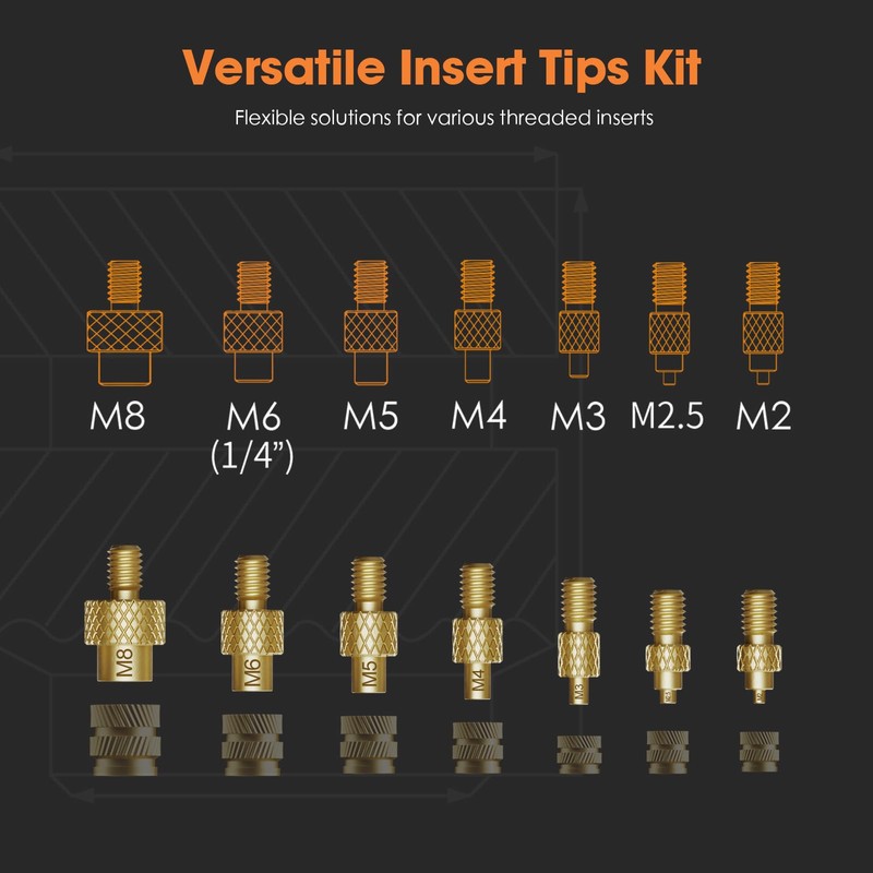HANGLIFE Soldering Iron Tips for Threaded Inserts M2 M2.5 M3