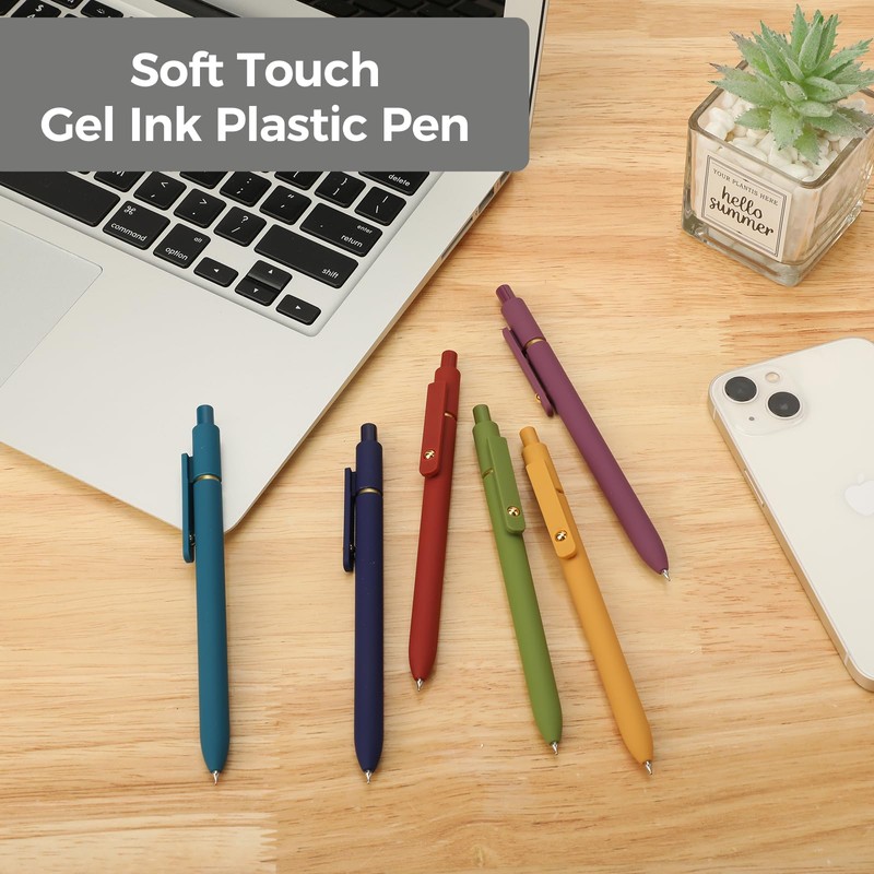 Ddaowanx Gel Pens, 6 Pcs 0.5mm Quick Dry Black Ink