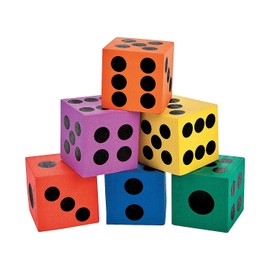 Fun Express - Foam Dice Assortment - Toys - Games - Indoor & Mini Game Sets - 12 Pieces