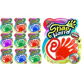 Fun a Ton Giant Snap Hand-Jumbo Sticky Hands Toy (8 Pack Assorted). Large Stretchy Sticky Hands Toy for Kids. Party Favors, Classroom Prizes, Birthday Gifts Goodie Bags Stuffers Bulk.414-8s