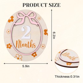 Monthly Baby Milestone,Cute Wooden Baby Announcement Sign with Butterfly Pattern,Newborn Photography Props, Wooden Sign to Document Your Baby's Growth,Newborn Gifts for Girl and Boy