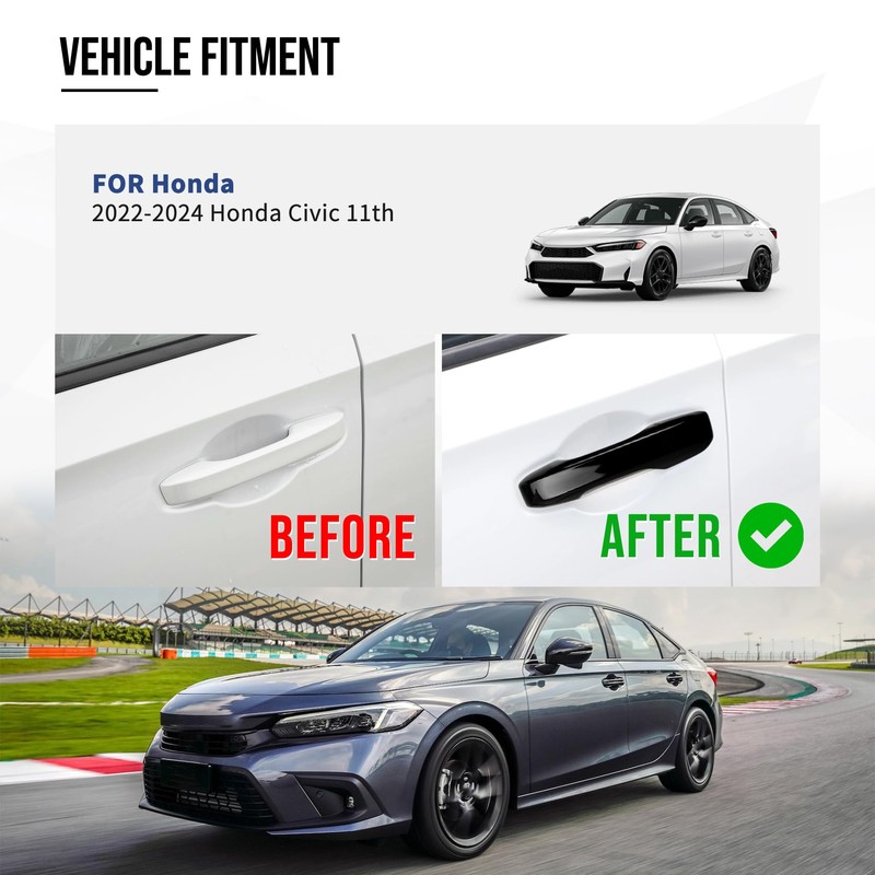 Door Handle Cover Compatible with Honda Civic 2022-2025 11th Gen,