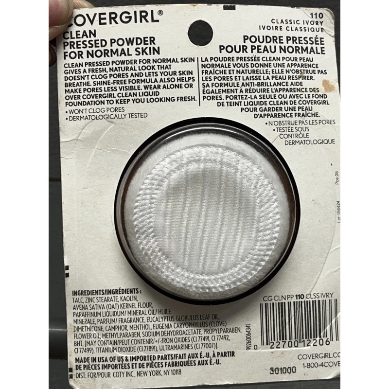 CoverGirl Clean Pressed Powder 110 Classic Ivory New Sealed