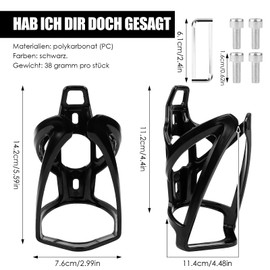 Bicycle Bottle Holder - Drink Holder Bicycle Pack of 2, Improved Water Bottle Holder Bicycles, Bottle Holder Road Bike for MTB, Road Bike, City Bike, Includes Screws and Mounting Tool