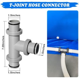 Pool Hose Adapter, 1.5 Inch to 1.5 Inch T-Connection Pool Hose Adapter Pool Hose Adapter with Leak-proof O-Ring Hose Connector for Filter Pumps, Above Ground Swimming Pools