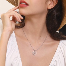 ChicSilver Celtic Knot Heart Necklace for Women 925 Sterling Silver Lucky Irish Jewelry