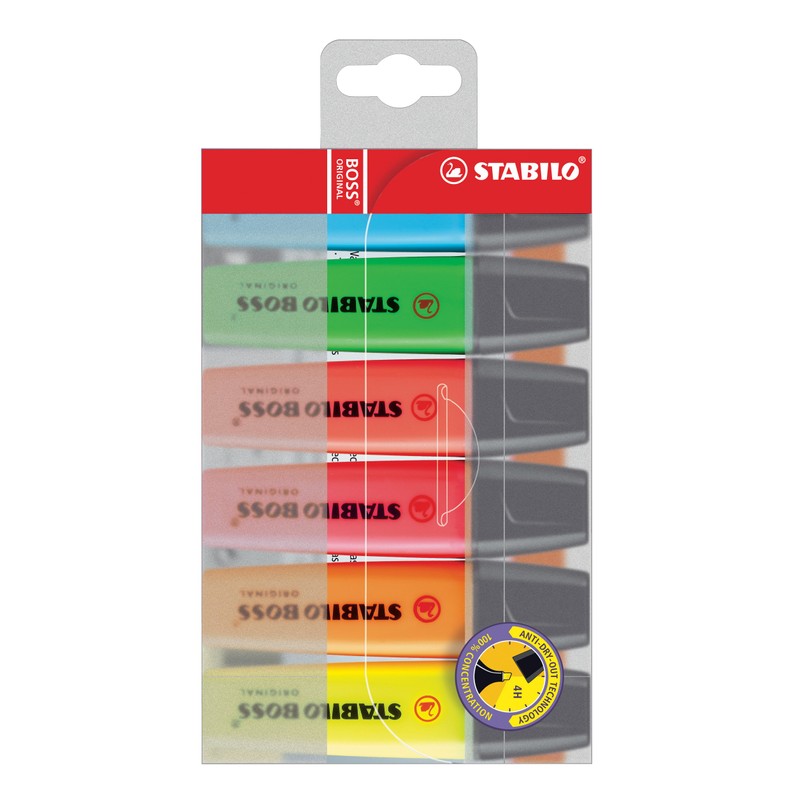 Stabilo Boss Original Highlighter Pack of 6 & Highlighter Stabilo