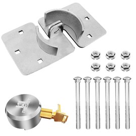 RESET-904 Heavy Duty Solid Steel Hidden Shackle Padlock with High Security Hasp for Vans Truck Tralier Buildings with Sliding Doors Punk Lock Sliver