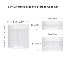 3 Pack Large Capacity Pill Organizer and Pill Dispensers Set in Different Size