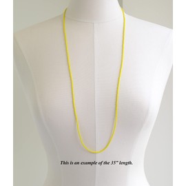 Kathy Bankston Handmade Dandelion Yellow Seed Bead Necklace, Thin 1.5mm Single Strand