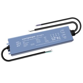 12VDC 200W 0/1-10V&TRIAC Dimmable UL-Listed Waterproof IP67 Thinner Power Supply 110V to 12V Low Voltage Transformer Adapter for IP68 LED Strip Lights, Outdoor Underwater, Wash Wall, Fountain Lights