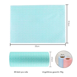 SXCCNW Wiping Cloths on a Roll, 4 Rolls Disposable Cleaning Cloths, Cleaning Cloths on Roll, Disposable Cleaning Cloths, Non-Woven Fabrics, Kitchen Towels, Cleaning Cloth for Living Room, Kitchen,