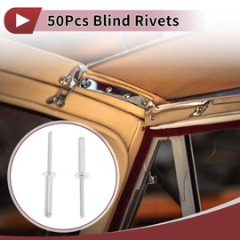 HEROFFIX Open End Large Flange Blind Rivets 5mm Grip Diameter 28mm Grip Length 9.8mm Flange Diameter Aluminum Alloy Iron Silver Tone