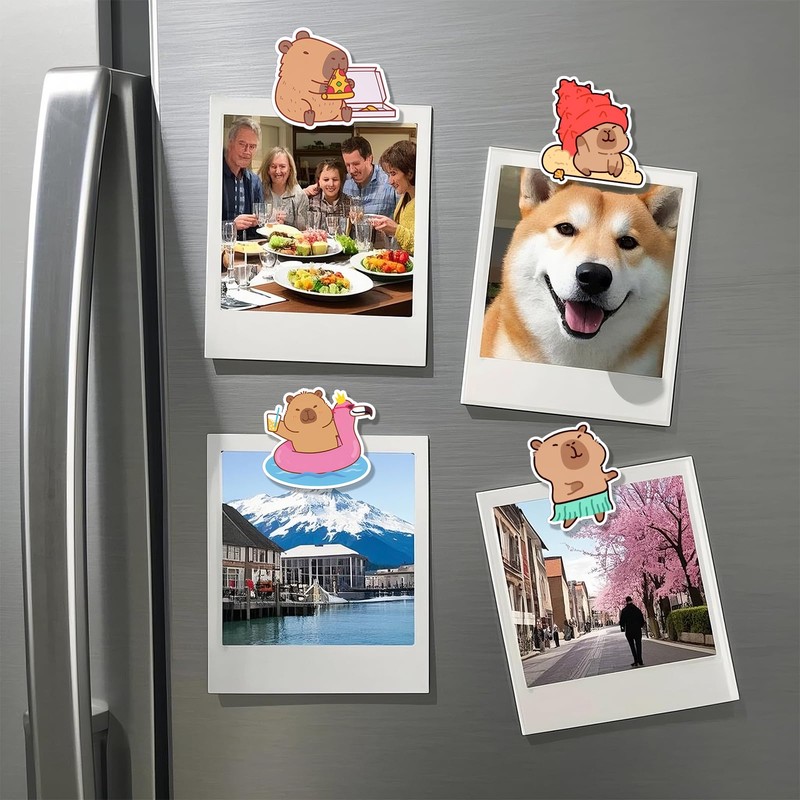 VinBee 8Pcs Capybara Cute Fridge Magnets for Whiteboard, Animal Magnets