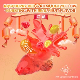 Amos 4D Gummy Lucky Koi Candy, 3D Koi-Shaped Gummies with Raspberry & Kumquat Juice, 208g Bag, Gluten-Free, Random Packaging